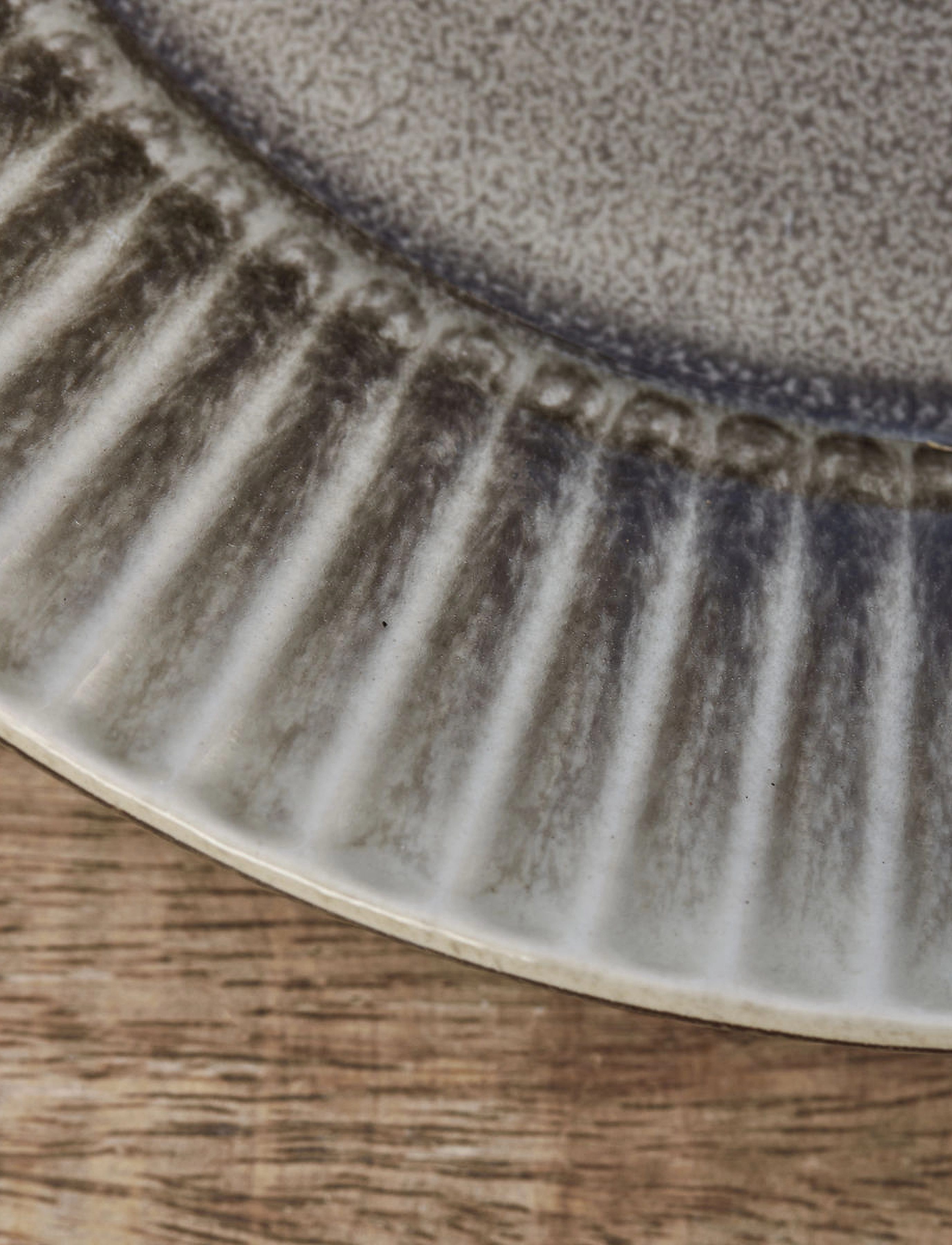 house doctor - Lunch plate, HDPleat, Grey, Brown - väikesed taldrikud - grey/brown - 2