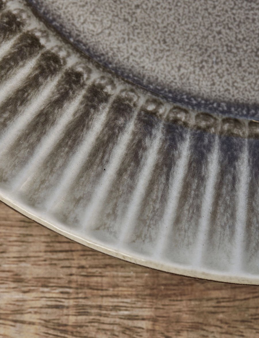 house doctor - Lunch plate, HDPleat, Grey, Brown - väikesed taldrikud - grey/brown - 2