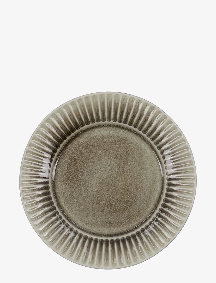 house doctor - Lunch plate, HDPleat, Grey, Brown - väikesed taldrikud - grey/brown - 1