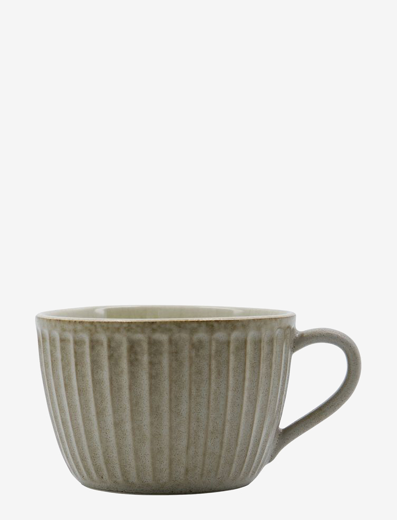 house doctor - Mug, HDPleat, Grey, Brown - kaffekopper - grey/brown - 1