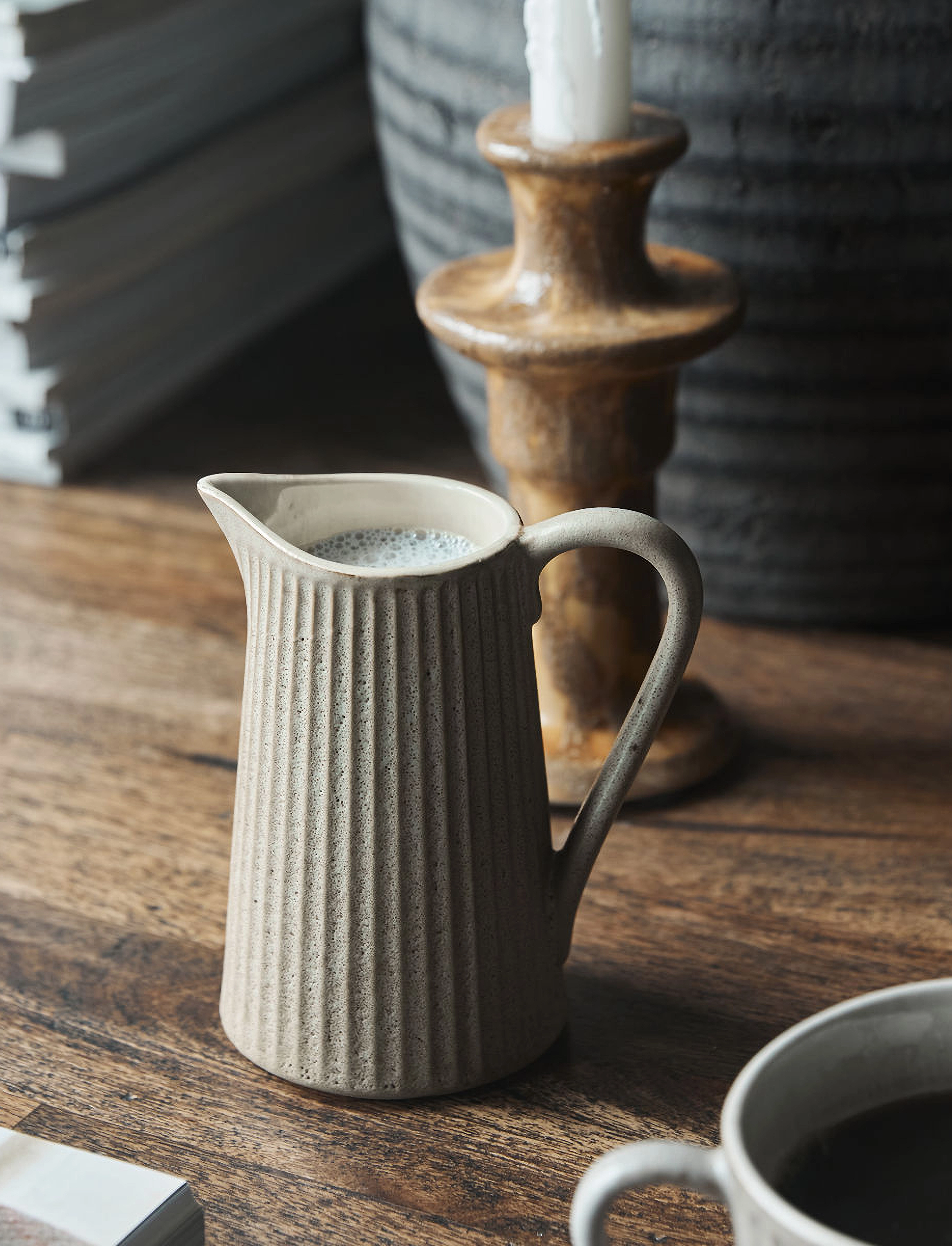 house doctor Jug, Hdpleat, Grey, Brown, 11X8X13 cm, Jugs & Carafes, Grau - Water Carafes Jugs, Homeware