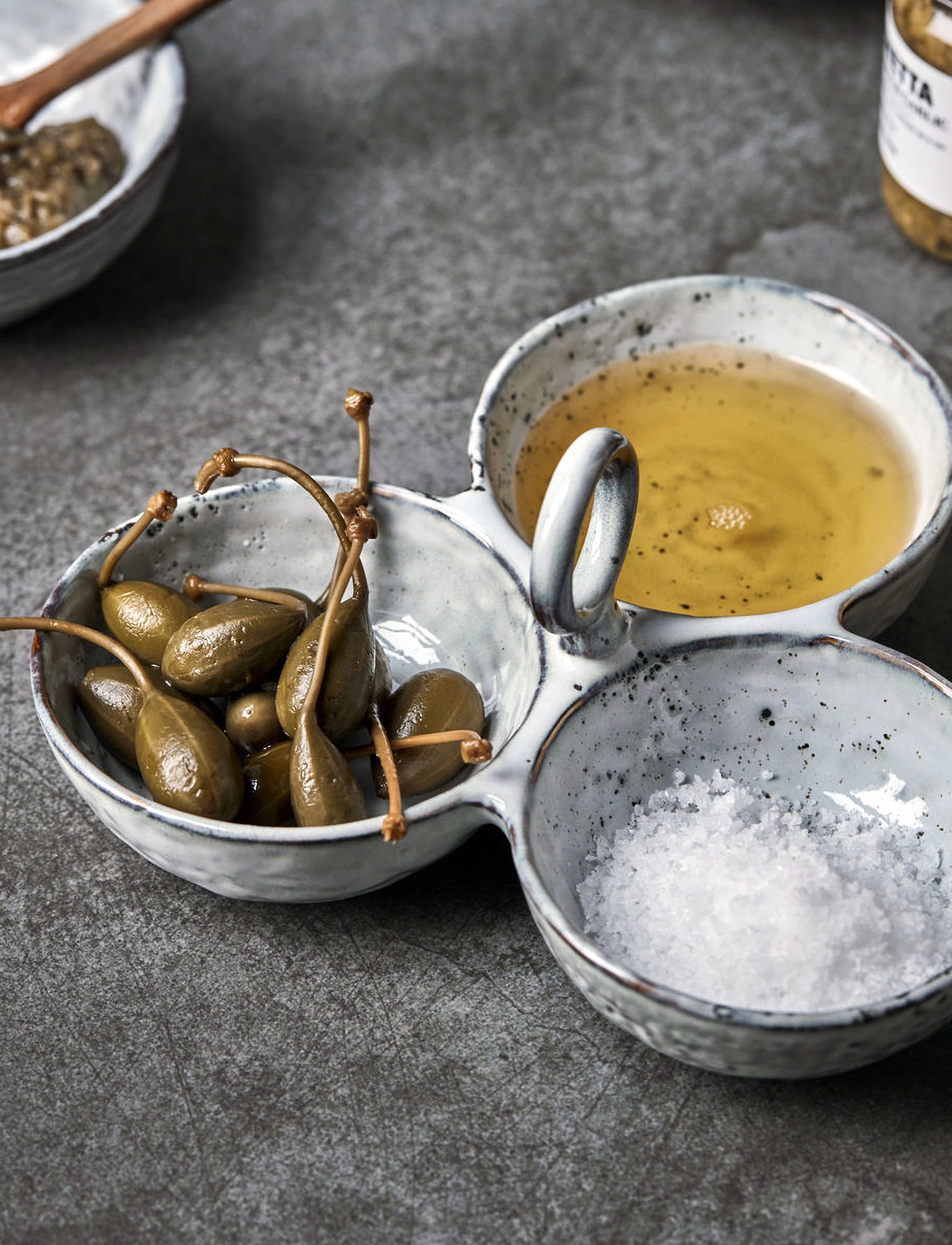 house doctor Serving Bowls, Hdrustic, Grå/Blå, H9.0 cm, Bowls & Dishes, Grau - Homeware