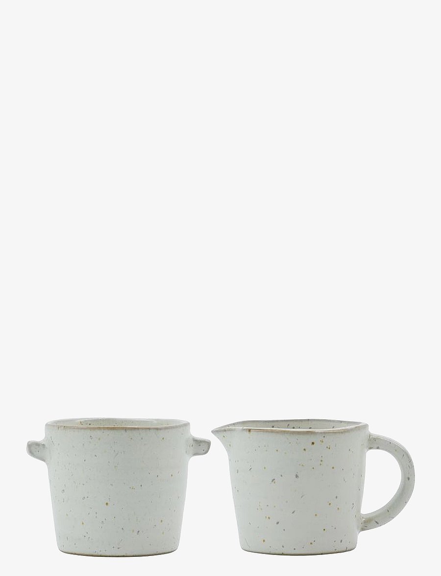 house doctor - Milk jar & sugar bowl, HDPion, Grey - piimakannud - grey/white - 1