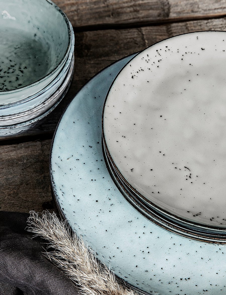 house doctor - Dinner plate, HDRustic, Grey, Blue - madalaimad hinnad - grey/blue - 2