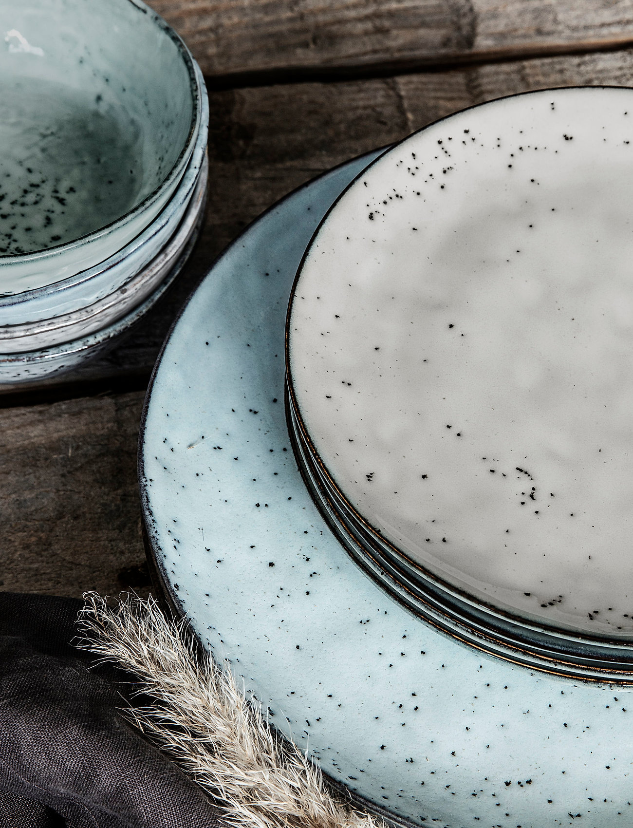 house doctor - Dinner plate, HDRustic, Grey, Blue - dinner plates - grey/blue - 2