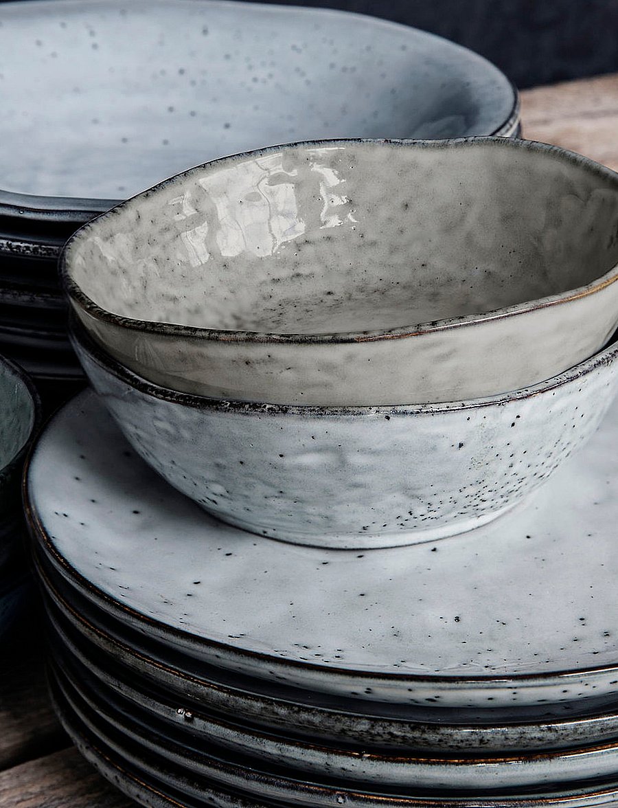 house doctor - Bowl, HDRustic, Grey, Blue - puuviljakausid - grey/blue - 0