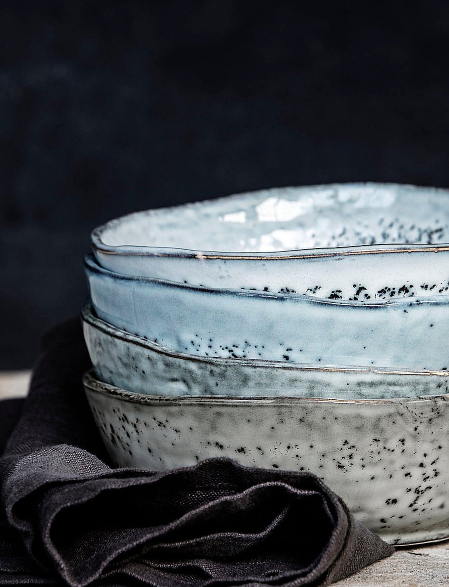 house doctor - Bowl, HDRustic, Grey, Blue - puuviljakausid - grey/blue - 2