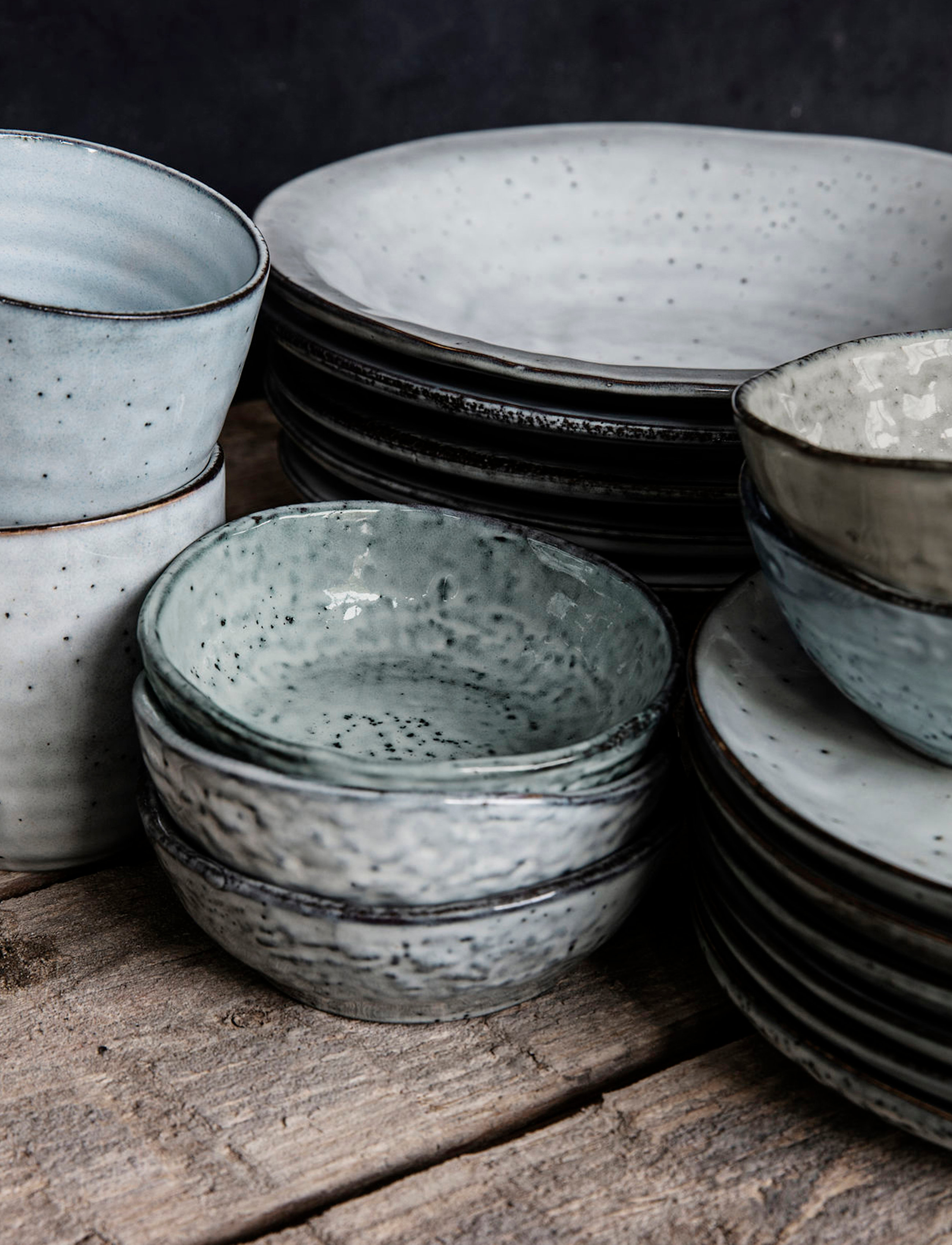 house doctor - Bowl, HDRustic, Grey, Blue - puuviljakausid - grey/blue - 2