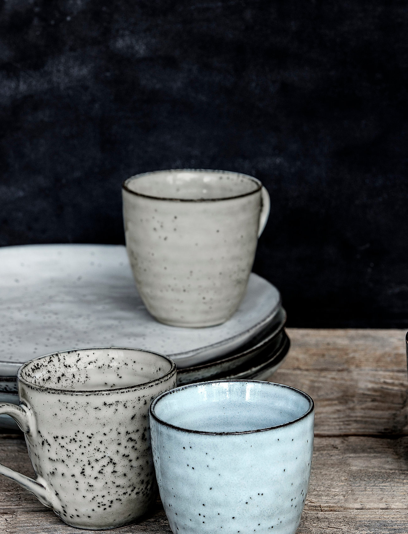 house doctor - Mug, HDRustic, Grey, Blue - teetassid - grey/blue - 0