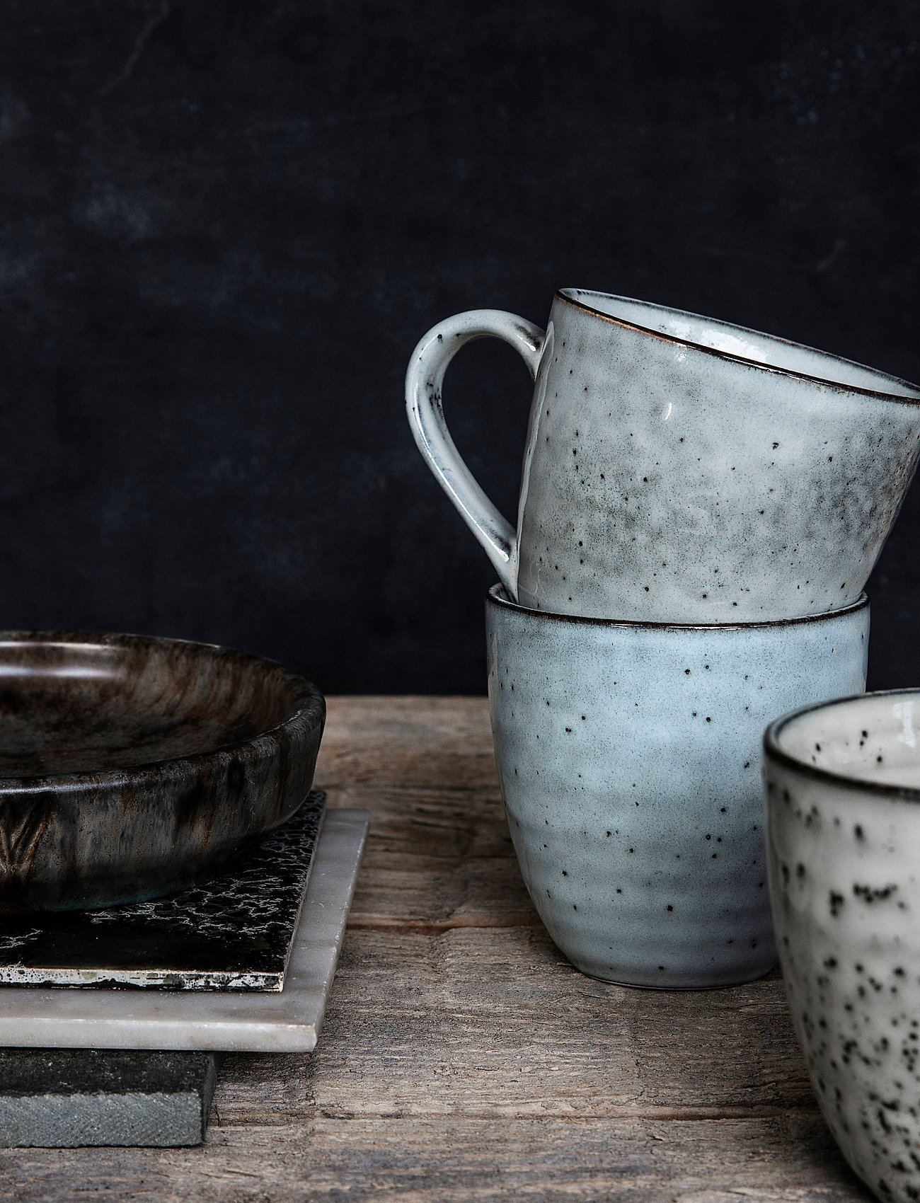 house doctor - Mug, HDRustic, Grey, Blue - teetassid - grey/blue - 3