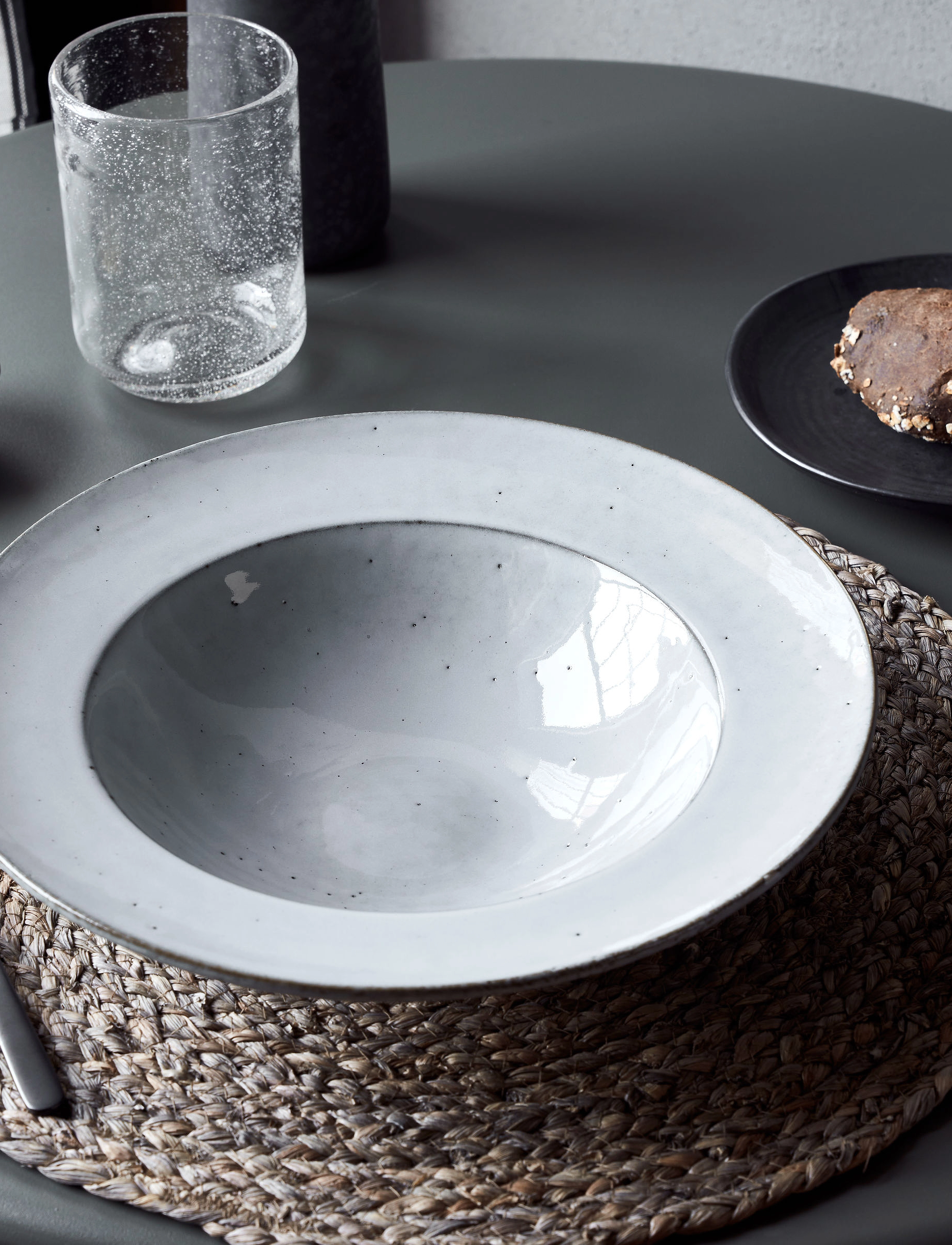 house doctor - Pasta plate, Rustic, Grey/Blue - grey/blue - 1