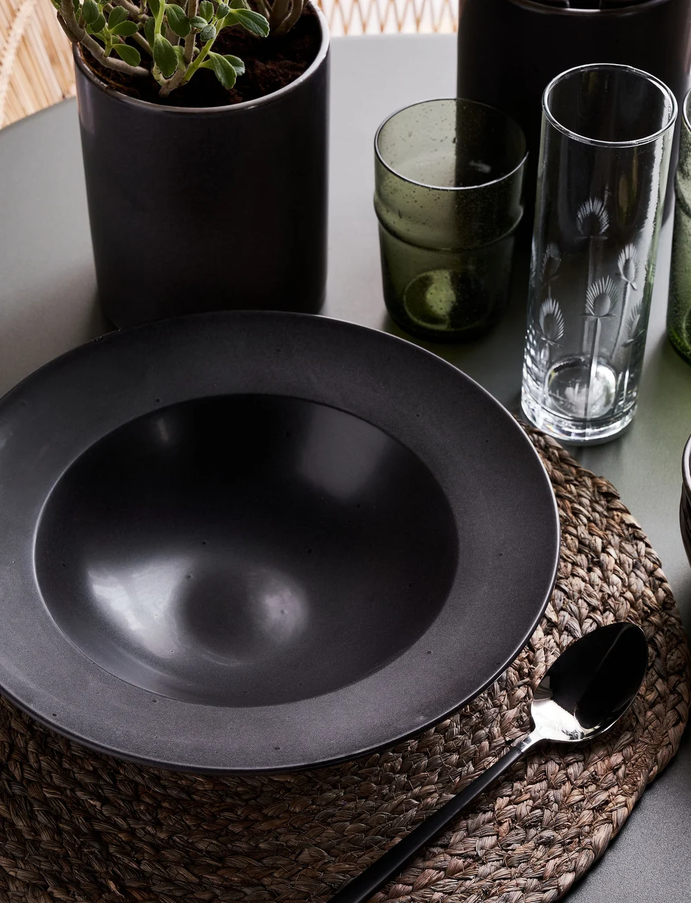 house doctor - Pasta plate, Rustic, Dark grey - nach preis einkaufen - dark grey - 1