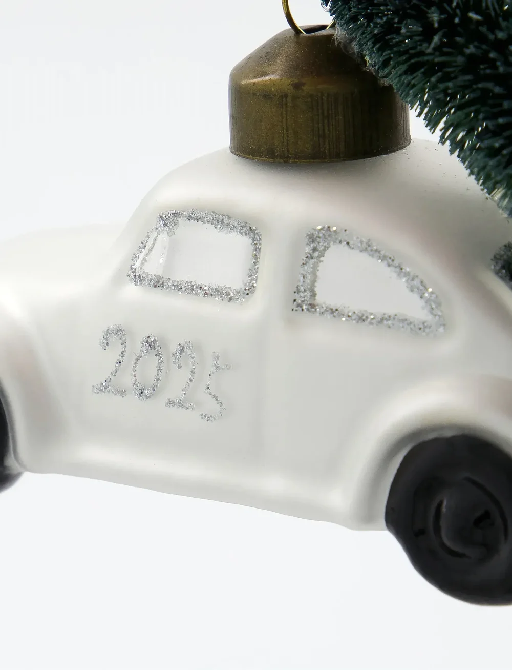 house doctor - Ornament, HDCar, White;Silver - joulupallot - vit, silver - 2