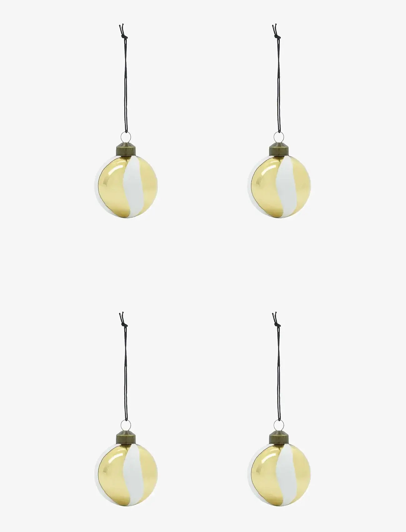 house doctor - Ornaments, HDTwister, White;Gold - christmas baubles - vit, guld - 0