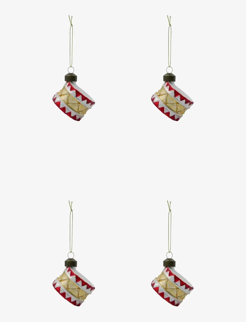 house doctor - Ornaments, HDTambur, Red;Gold - weihnachtskugeln - red/gold - 0
