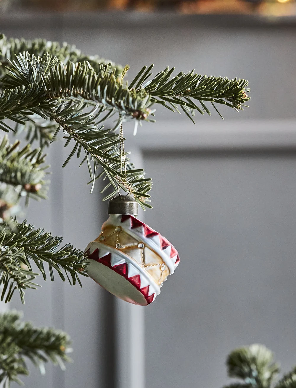 house doctor - Ornaments, HDTambur, Red;Gold - weihnachtskugeln - red/gold - 5