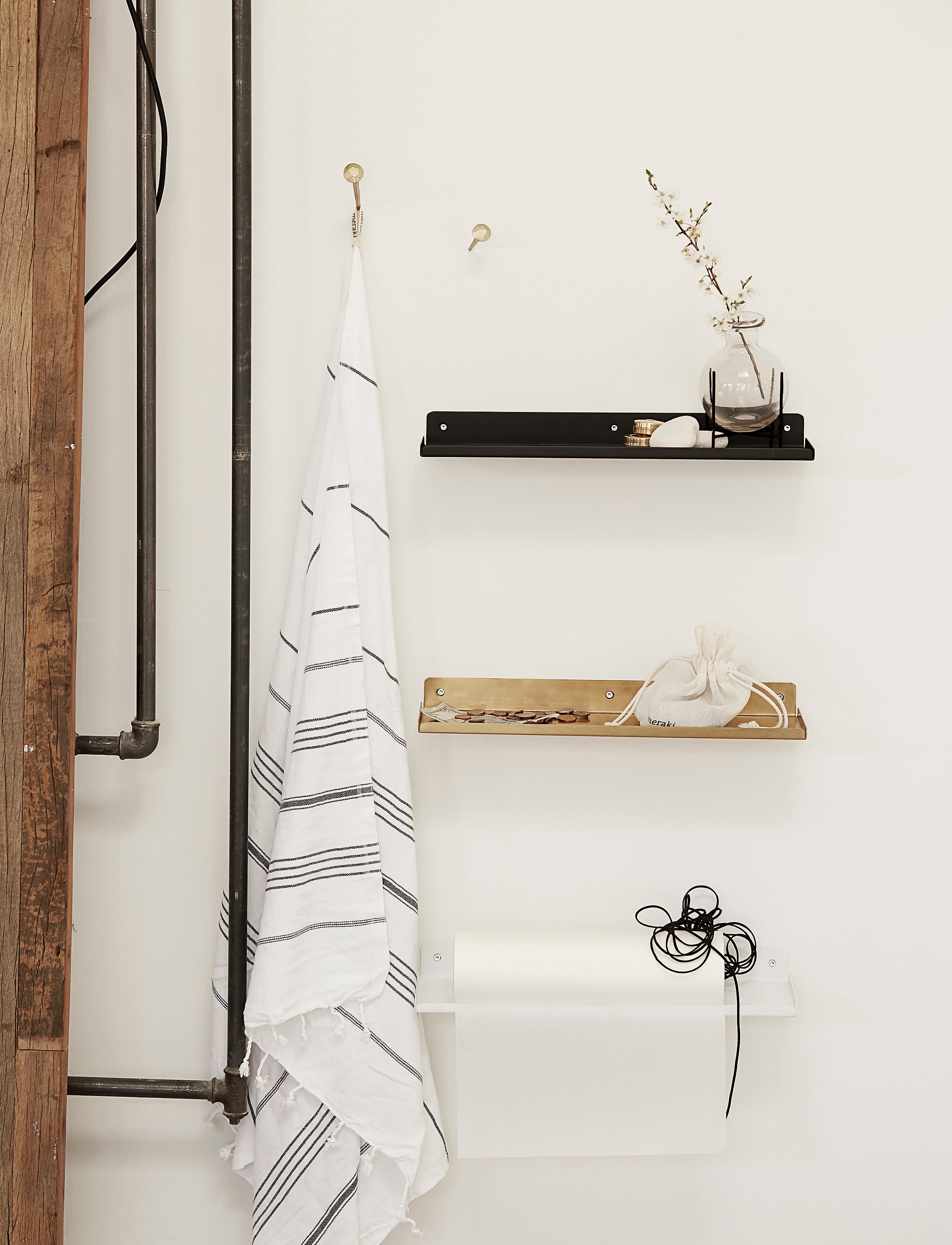 house doctor Hylde, Hdledge, Messing, One Size, Gold, Møbler > Hylder, Unisex