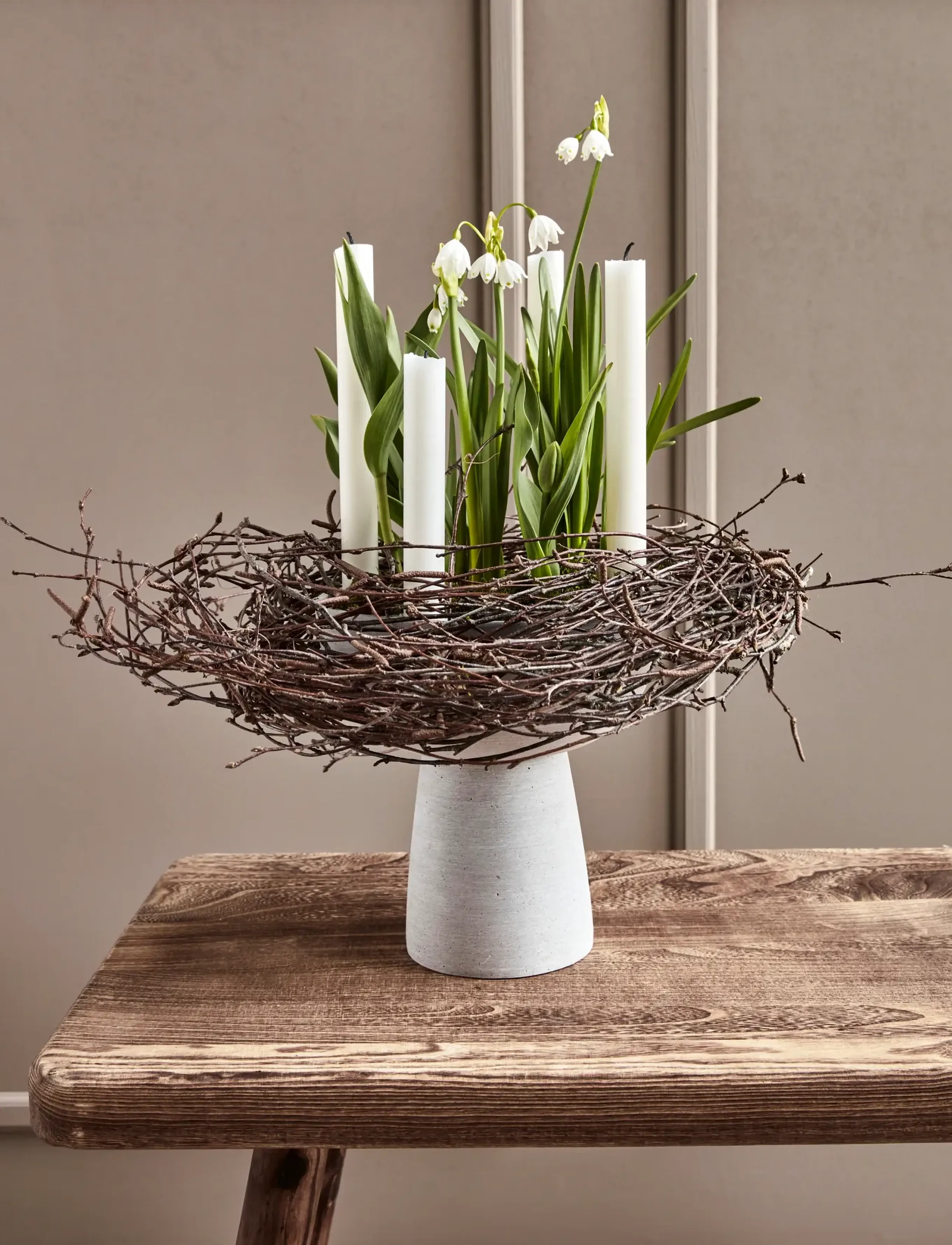 house doctor - Candle holder, HDMarb, Grey - grey - 2
