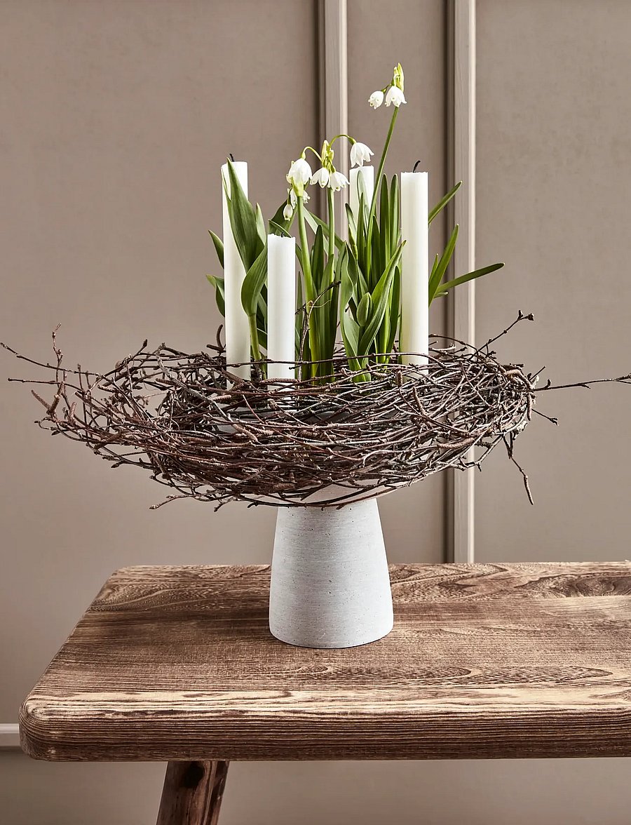 house doctor - Candle holder, HDMarb, Grey - grey - 2