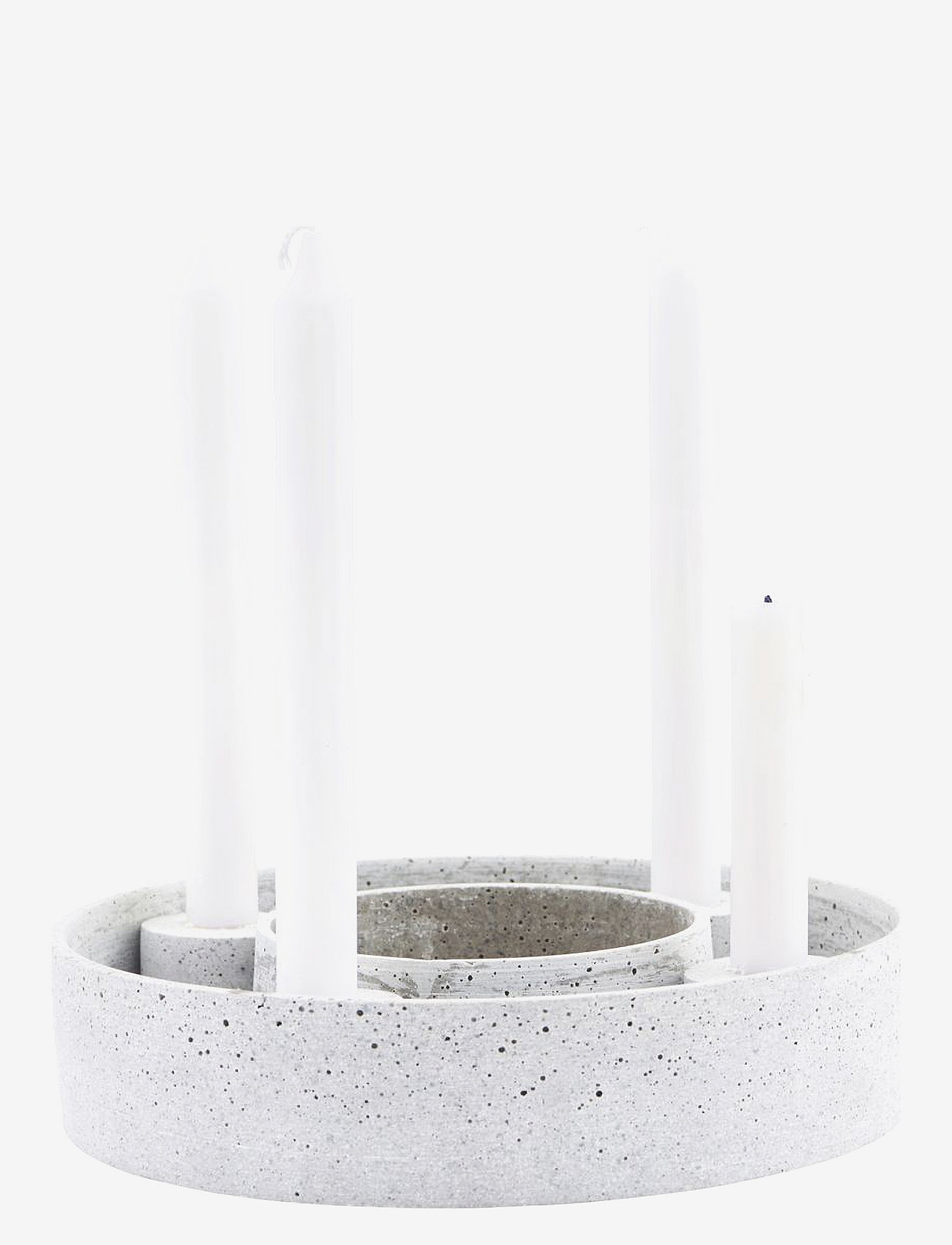 house doctor - Candle stand, HDThe Ring, Grey - Świeczniki - grey - 1