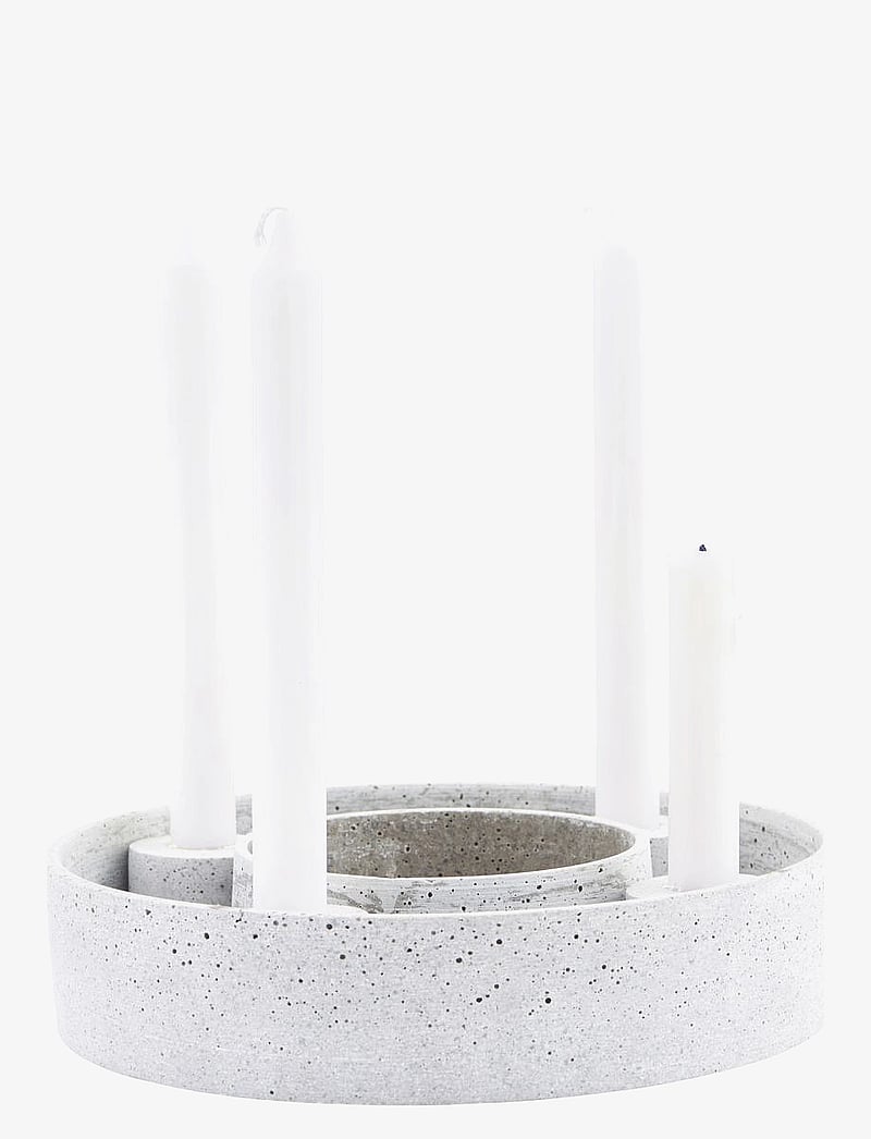 house doctor - Candle stand, HDThe Ring, Grey - kerzenständer - grey - 1