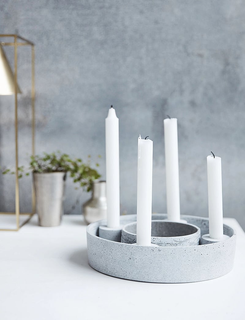 house doctor - Candle stand, HDThe Ring, Grey - kerzenständer - grey - 0