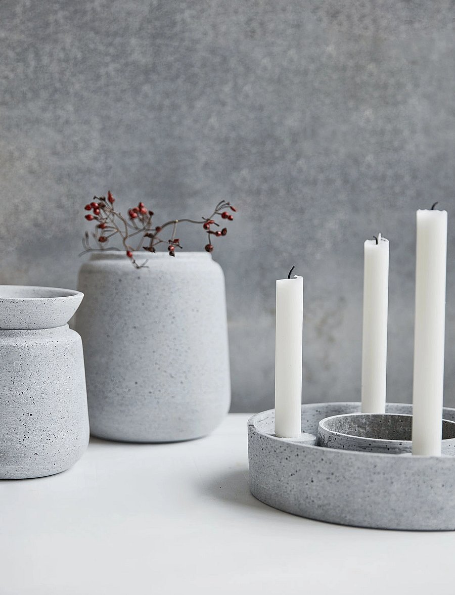 house doctor - Candle stand, HDThe Ring, Grey - küünlajalad - grey - 3