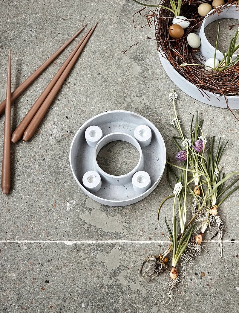 house doctor - Candle stand, HDThe Ring, Grey - kerzenständer - grey - 4