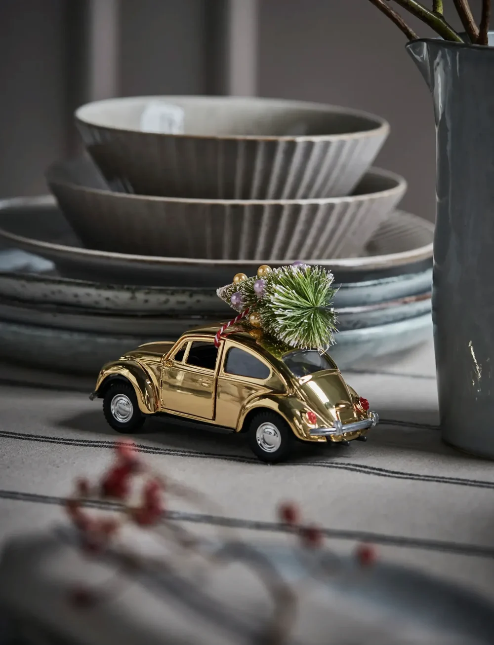 house doctor - Decoration, HDXmas car, Golden - jõulukaunistused - gyllen - 2