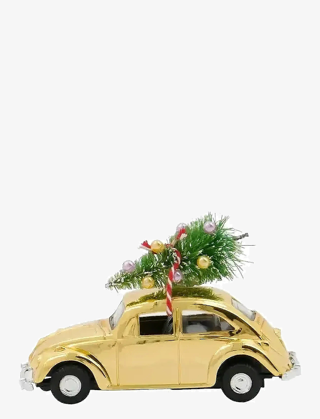 house doctor - Decoration, HDMini Xmas car, Golden - gyllen - 0