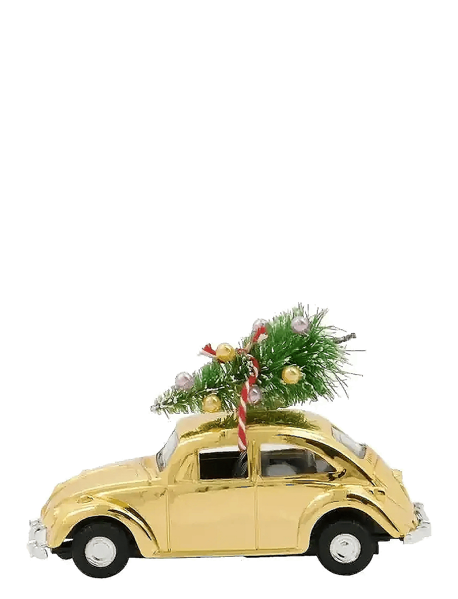 house doctor - Decoration, HDMini Xmas car, Golden - gyllen - 1