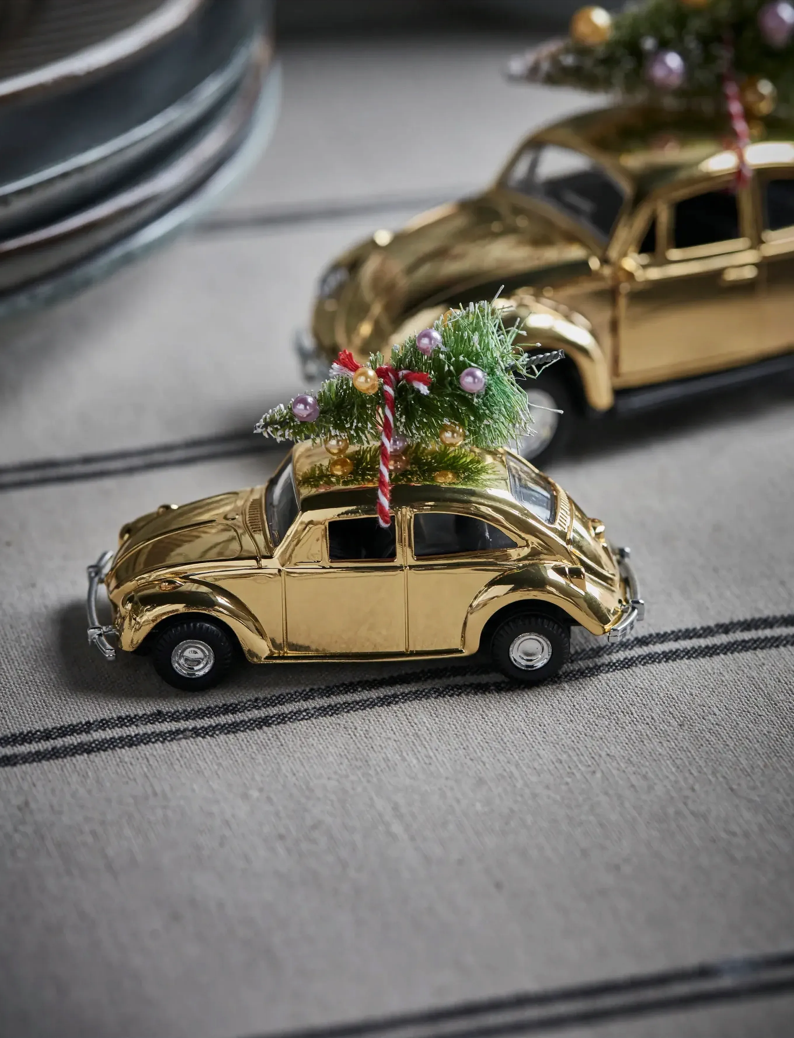 house doctor - Decoration, HDMini Xmas car, Golden - gyllen - 3