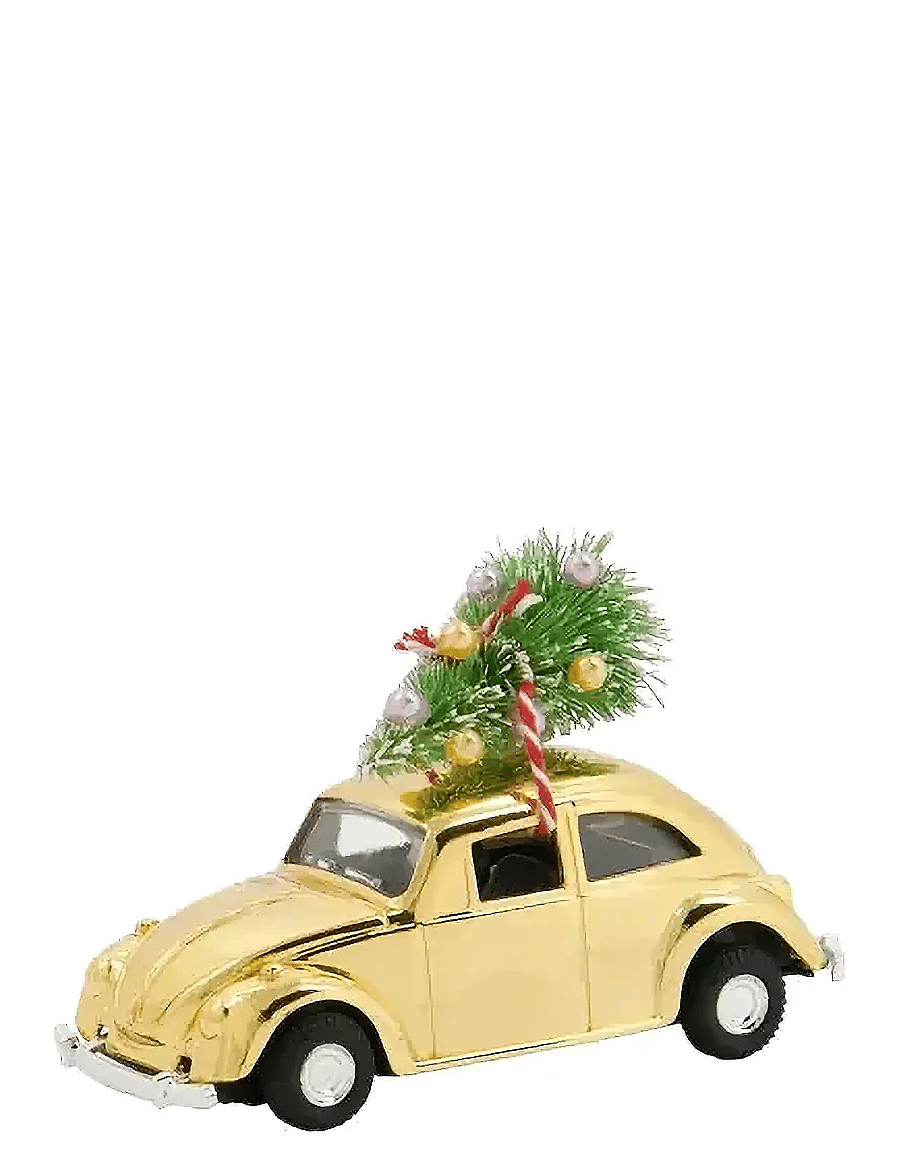 house doctor - Decoration, HDMini Xmas car, Golden - gyllen - 2