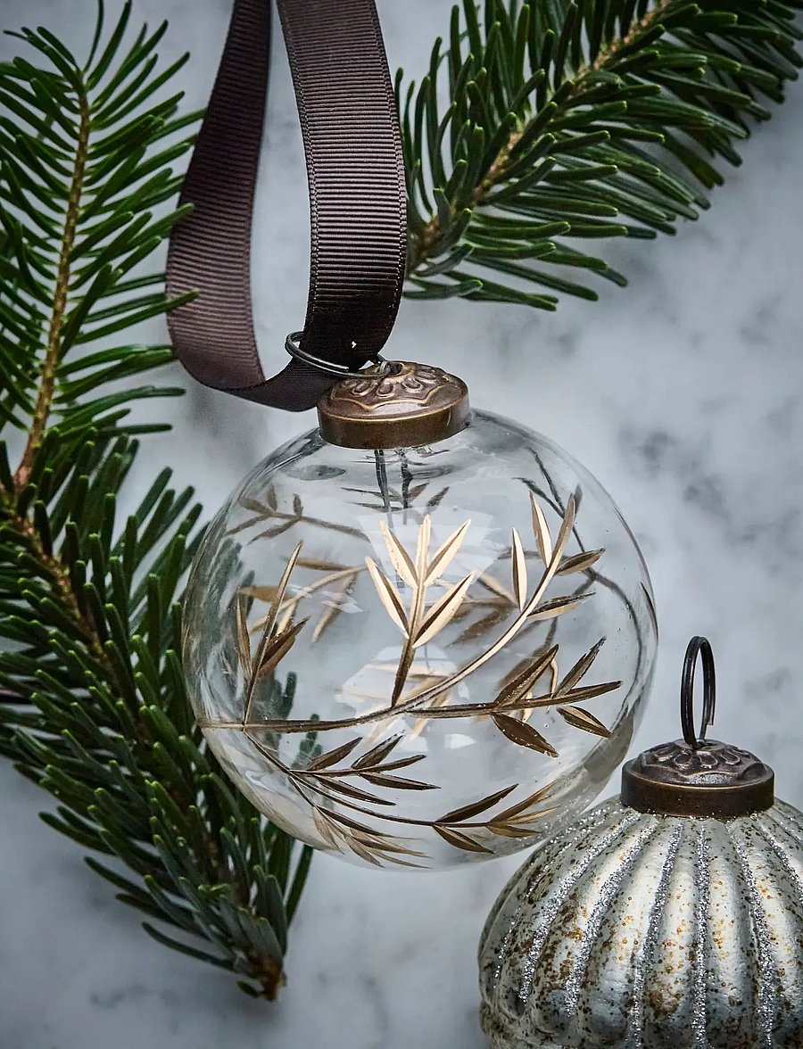 house doctor - Christmas ornament, HDLeaf, Clear, Gold - gold - 0