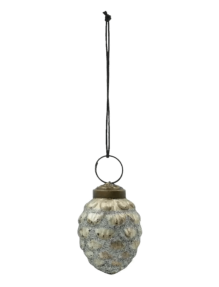 house doctor - Christmas ornament, HDCone, Antique - weihnachtskugeln - silver - 2