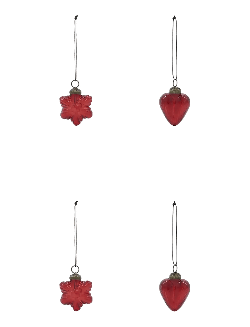 house doctor - Ornaments, HDHeart and Star, Red - madalaimad hinnad - rÖd - 0