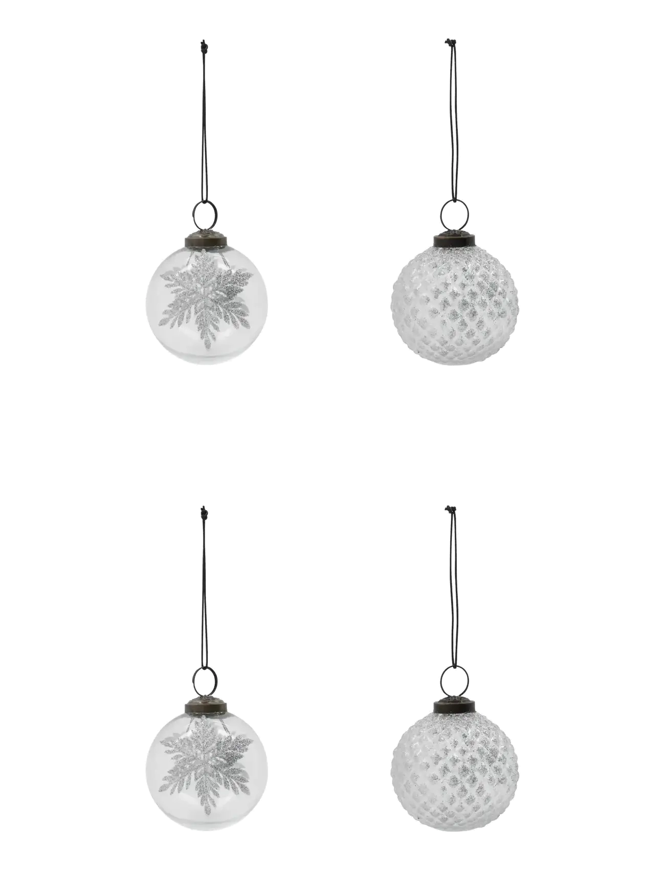 HOUSE DOCTOR Julepynt, Hdsnowi, Klar;Sølv Silber - 7.5X7.5X1CM - Unisex