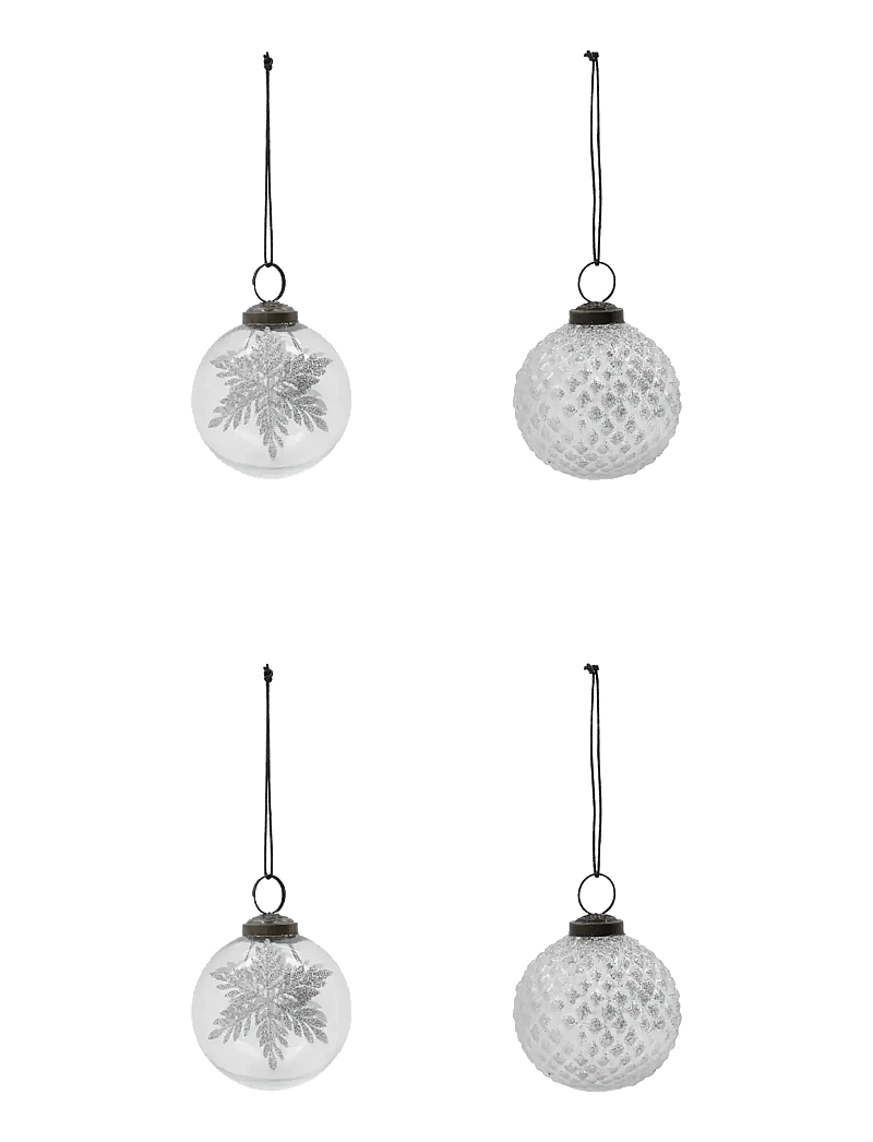 house doctor - Christmas ornament, HDSnowi, Clear, - klar, silver - 1