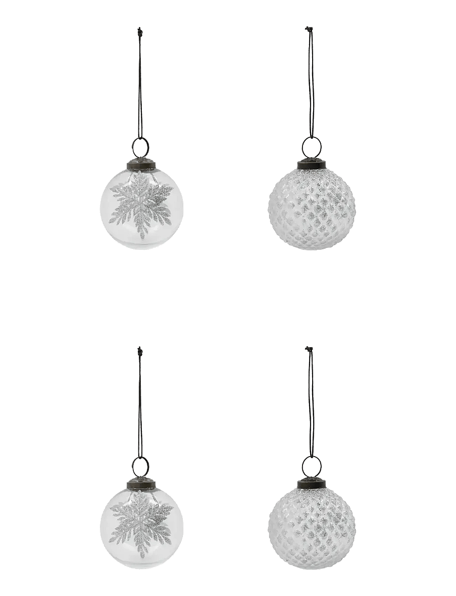 house doctor - Christmas ornament, HDSnowi, Clear, - klar, silver - 1