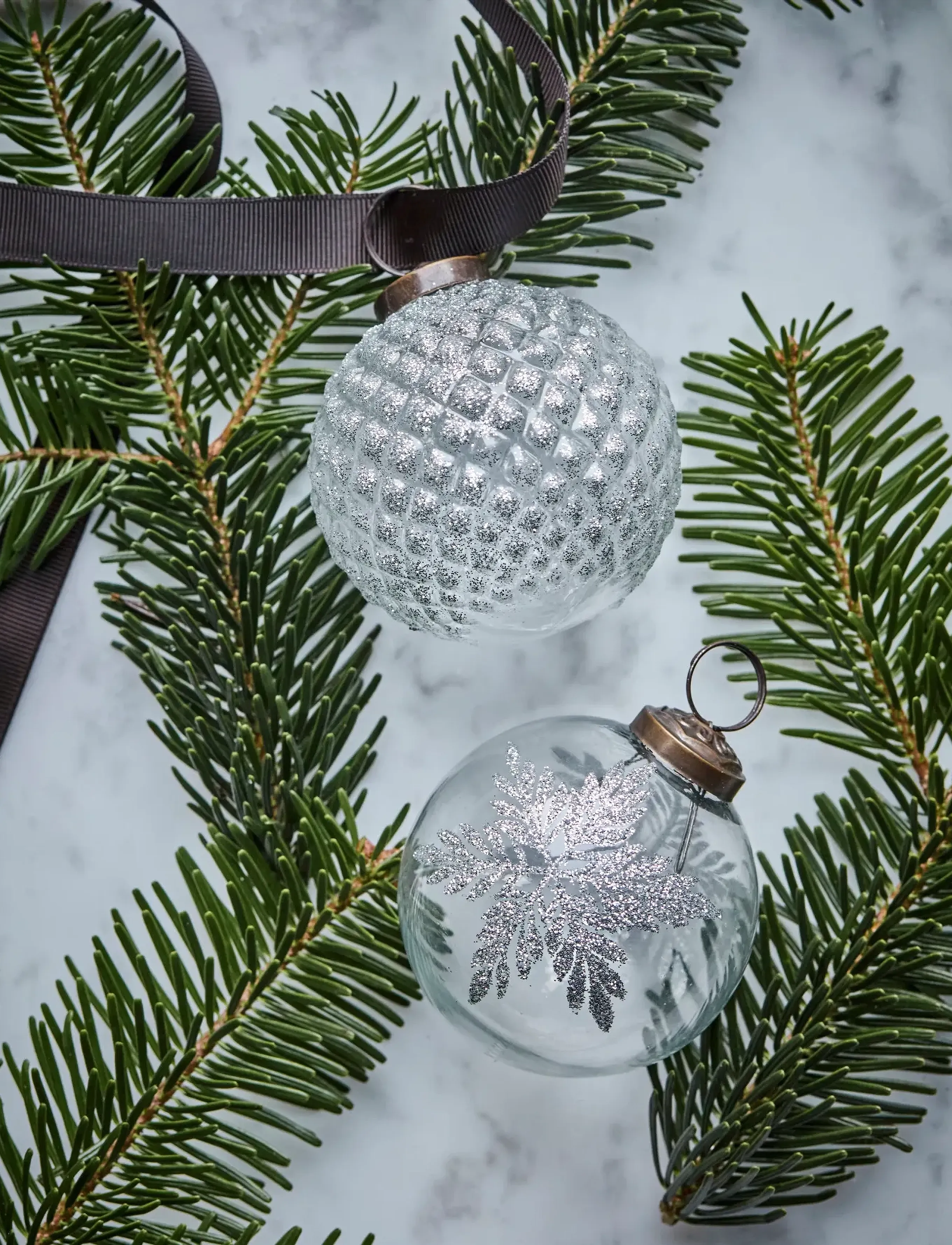 house doctor Julepynt, Hdsnowi, Klar;Sølv, 7.5X7.5X1 cm, Christmas Decoration, Silber - Baubles & Tree Accessories, Homeware
