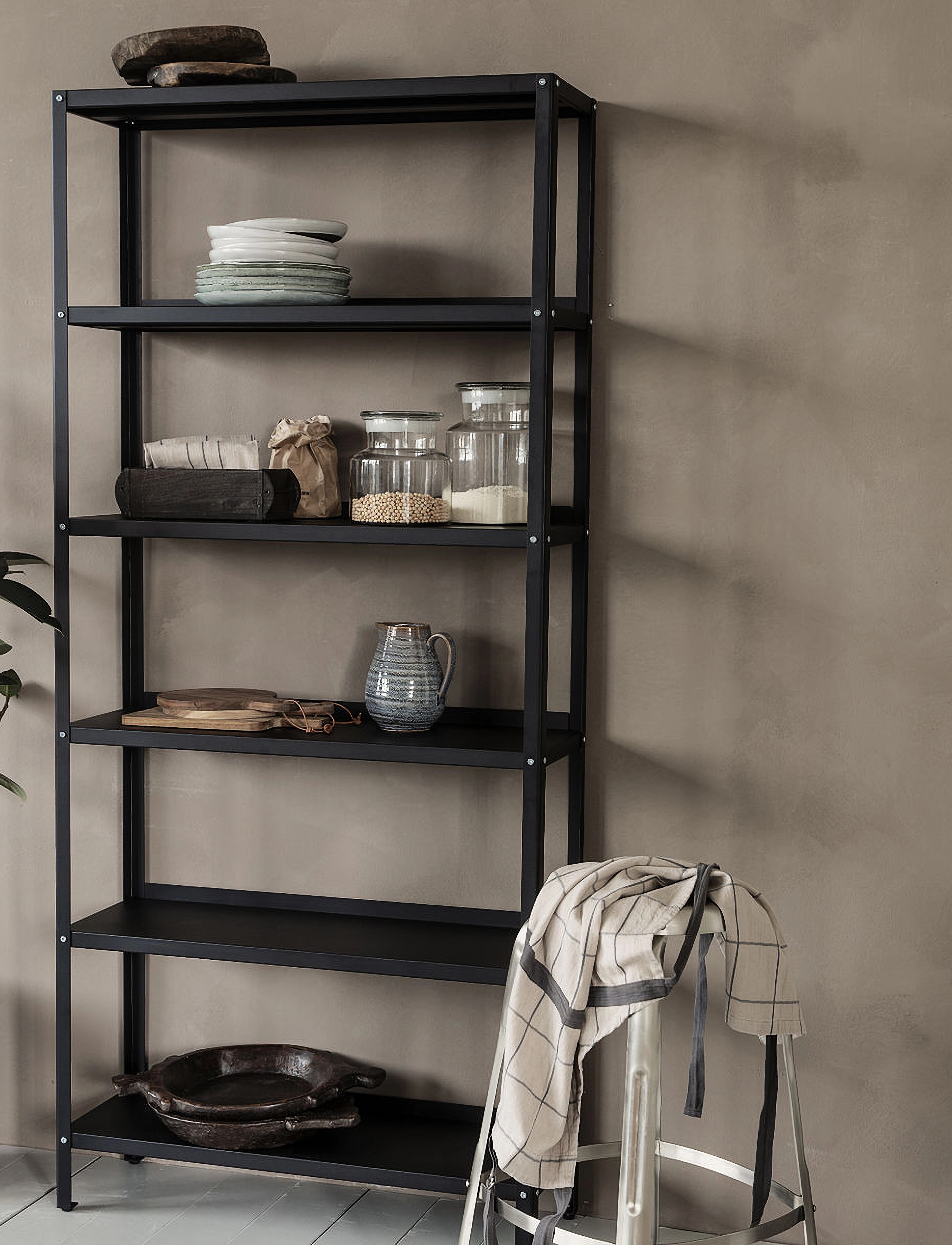 house doctor Shelving Unit, Hduse, Black, One Size, Black, Møbler > Hylder, Unisex