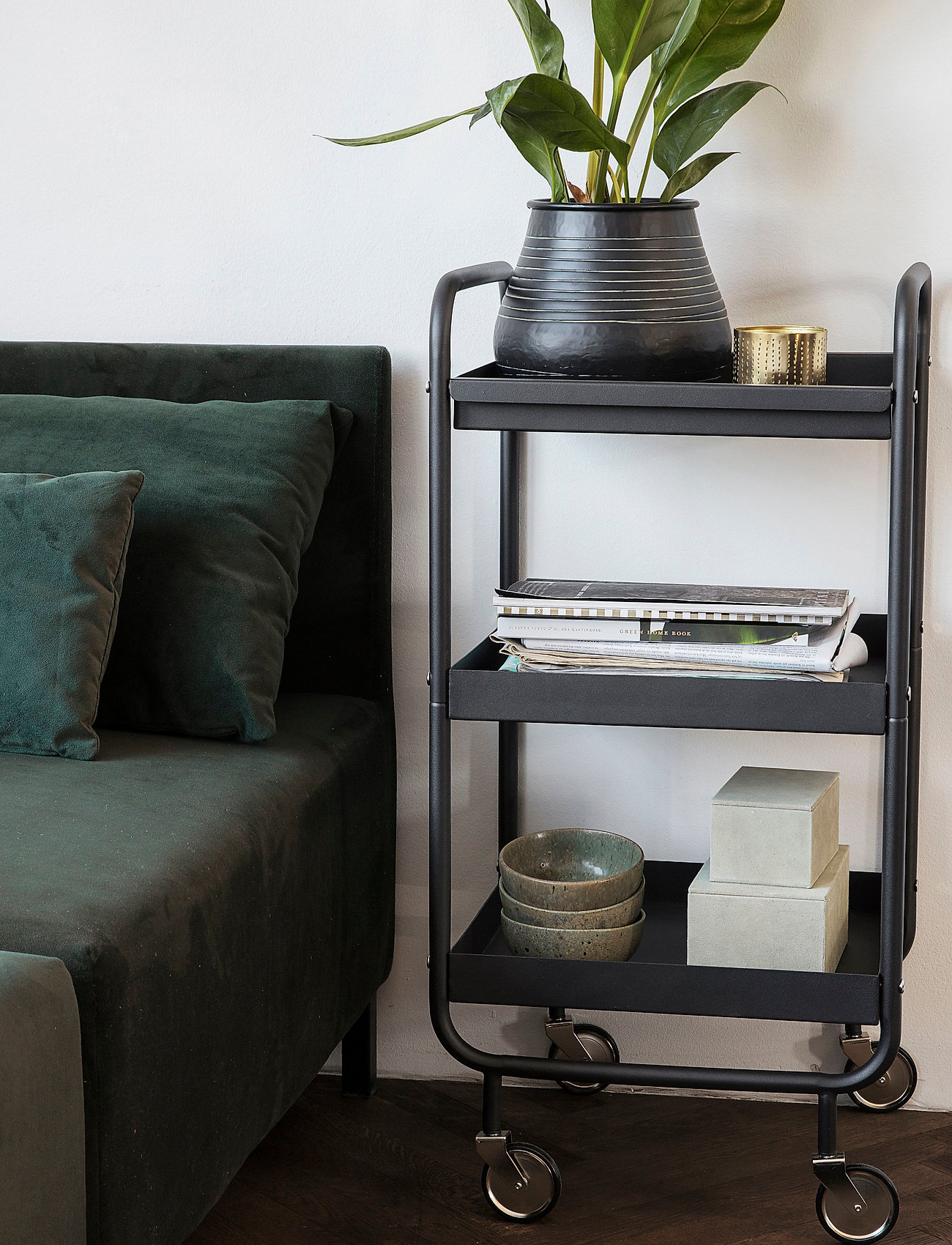 house doctor Roll Trolley, One Size, Tables, Schwarz - Table Trolleys, Homeware