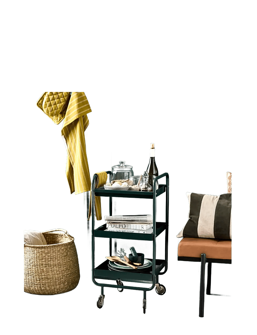 house doctor - Trolley, HDRoll, Dark green - tischwagen - dark green - 2