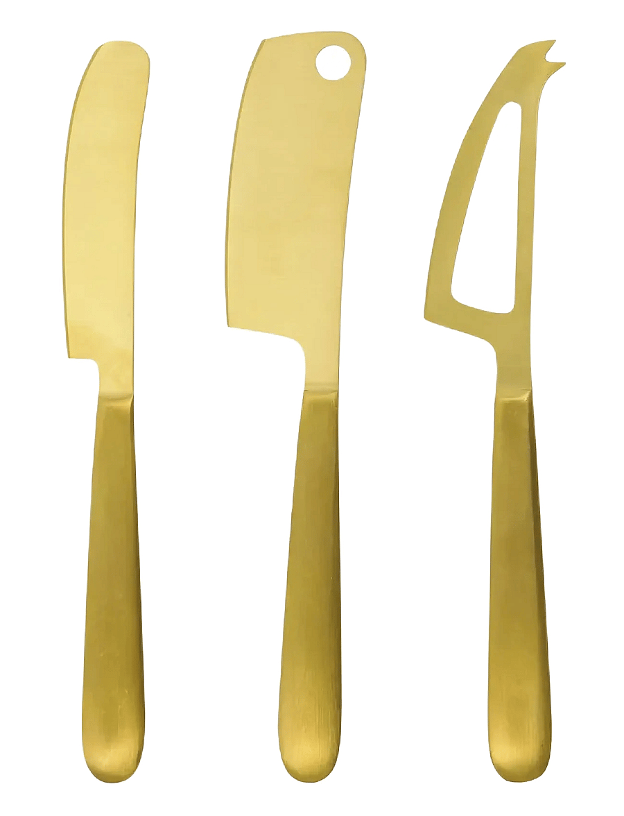 house doctor - Cheese knives, HDCheese, Golden - juustunoad - golden - 0