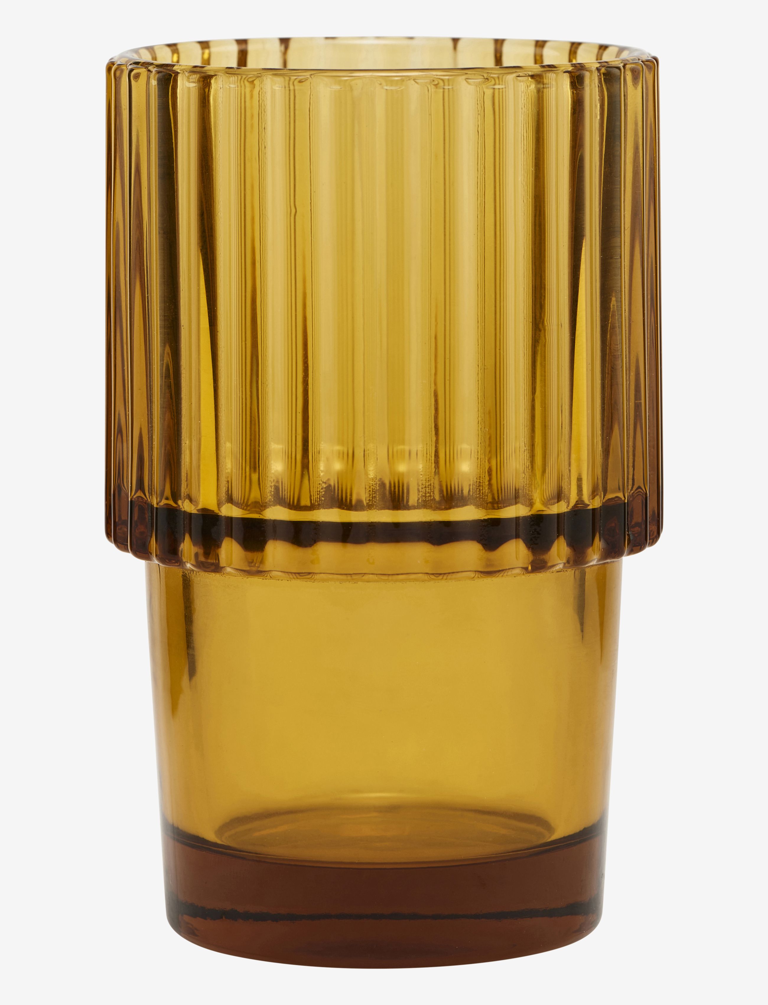 house doctor - Glass, Rills, Amber, Brown - trinkgläser - brown - 1