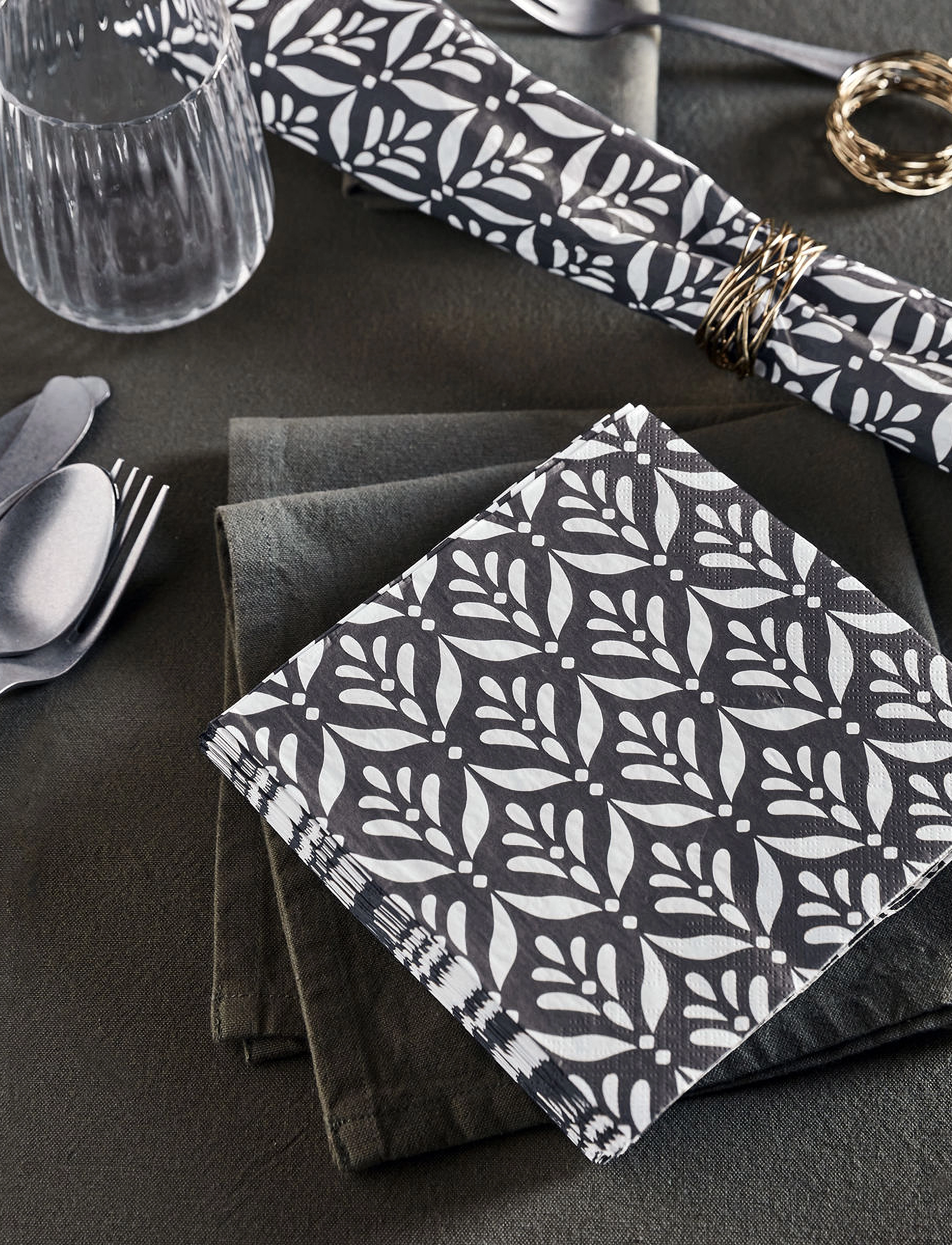 house doctor - Napkins, HDMento, Black - black - 4