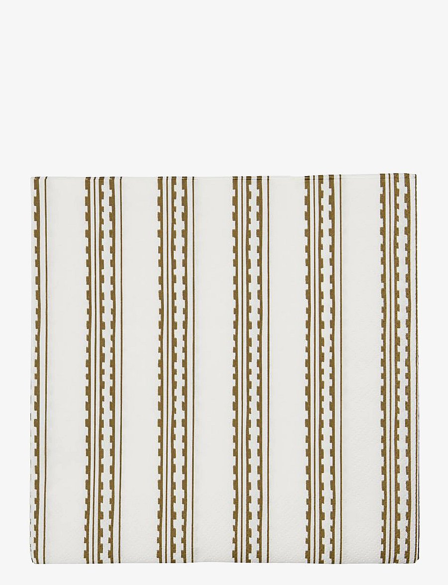 house doctor - Napkins, Trace - papierservietten - yellow/brown - 1