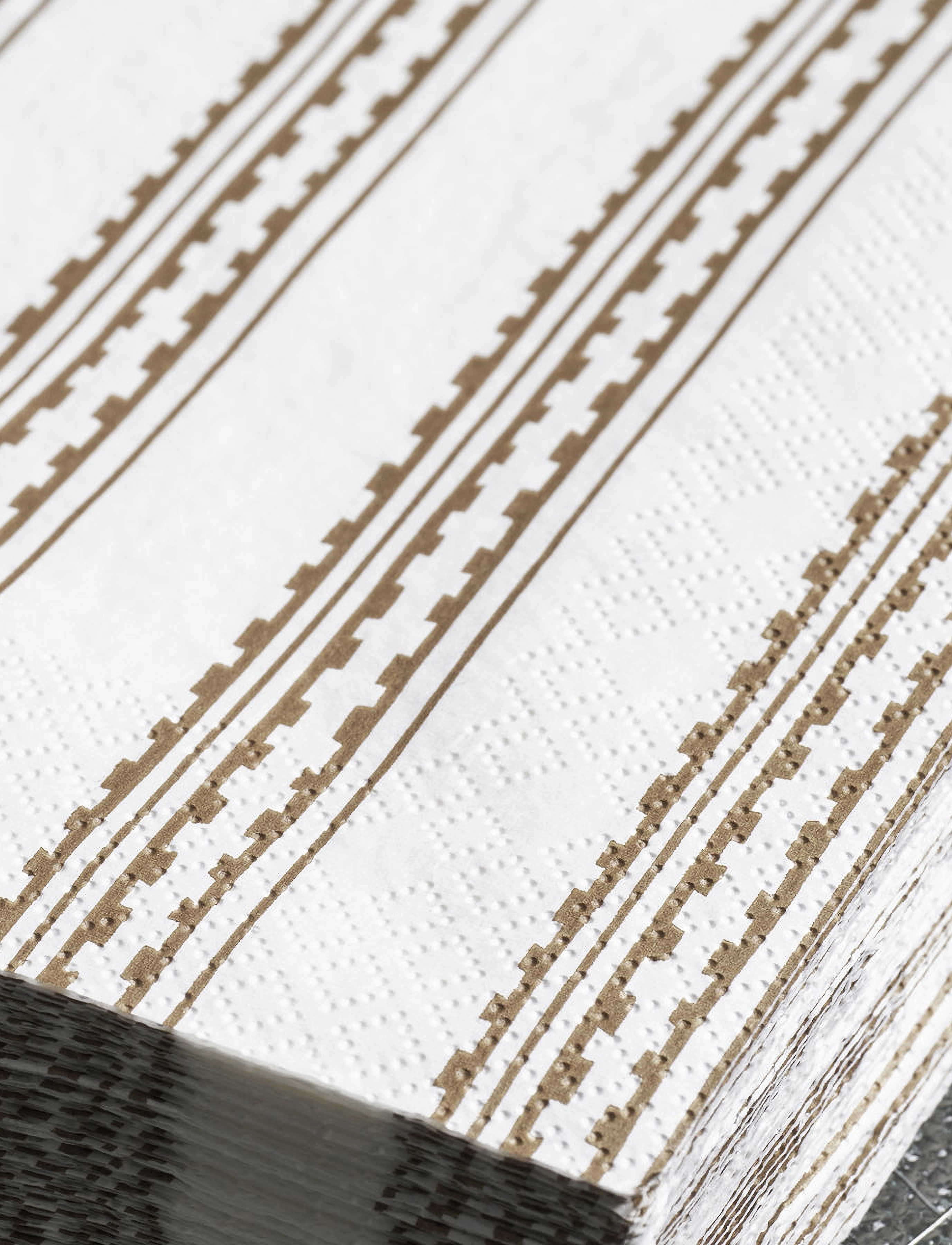 house doctor - Napkins, Trace - papīra salvetes - yellow/brown - 4