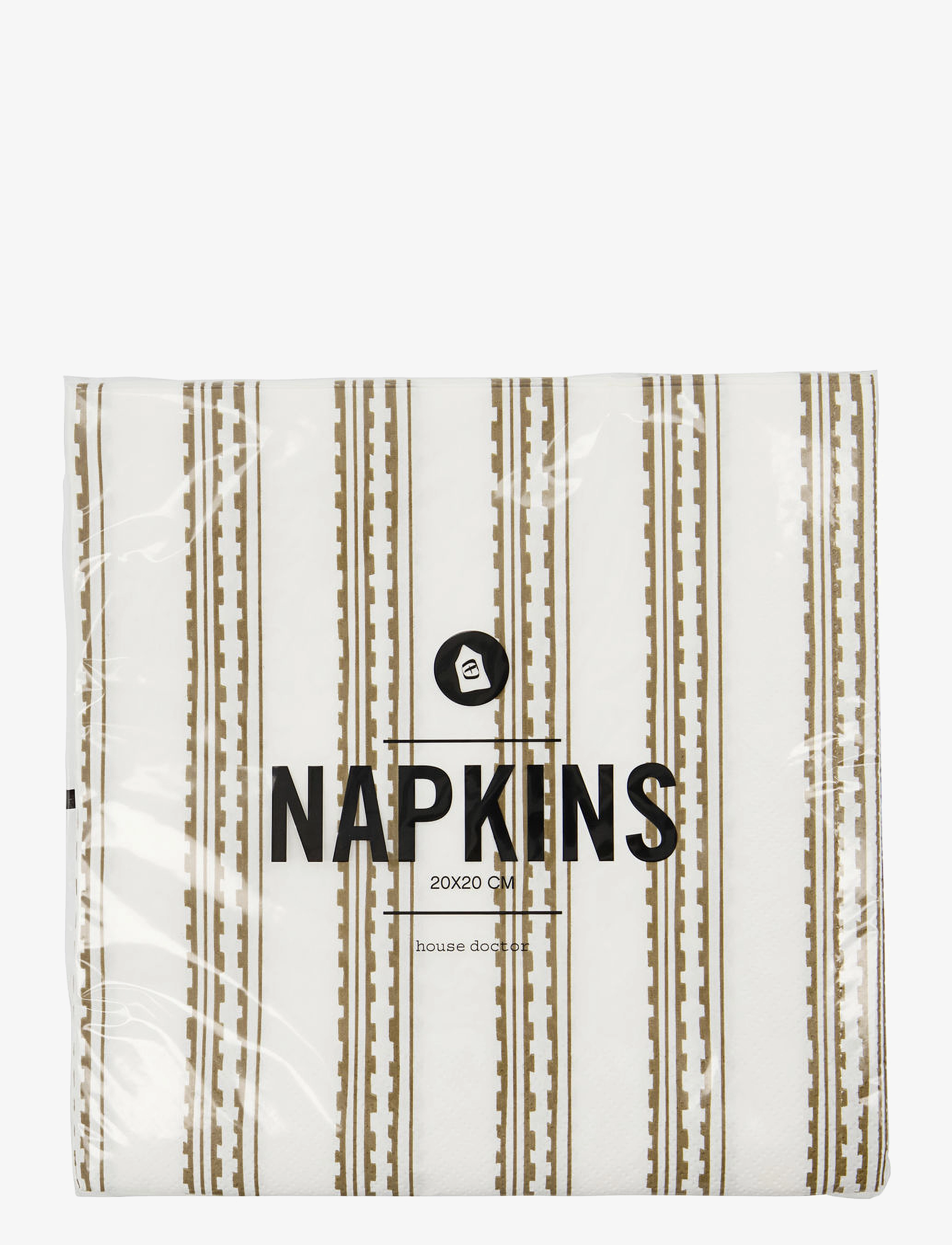 house doctor - Napkins, Trace - papīra salvetes - yellow/brown - 2