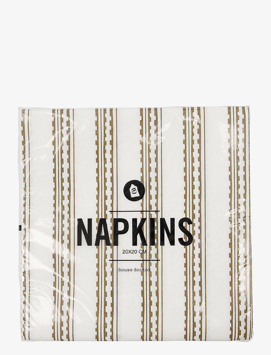 house doctor - Napkins, Trace - papierservietten - yellow/brown - 2